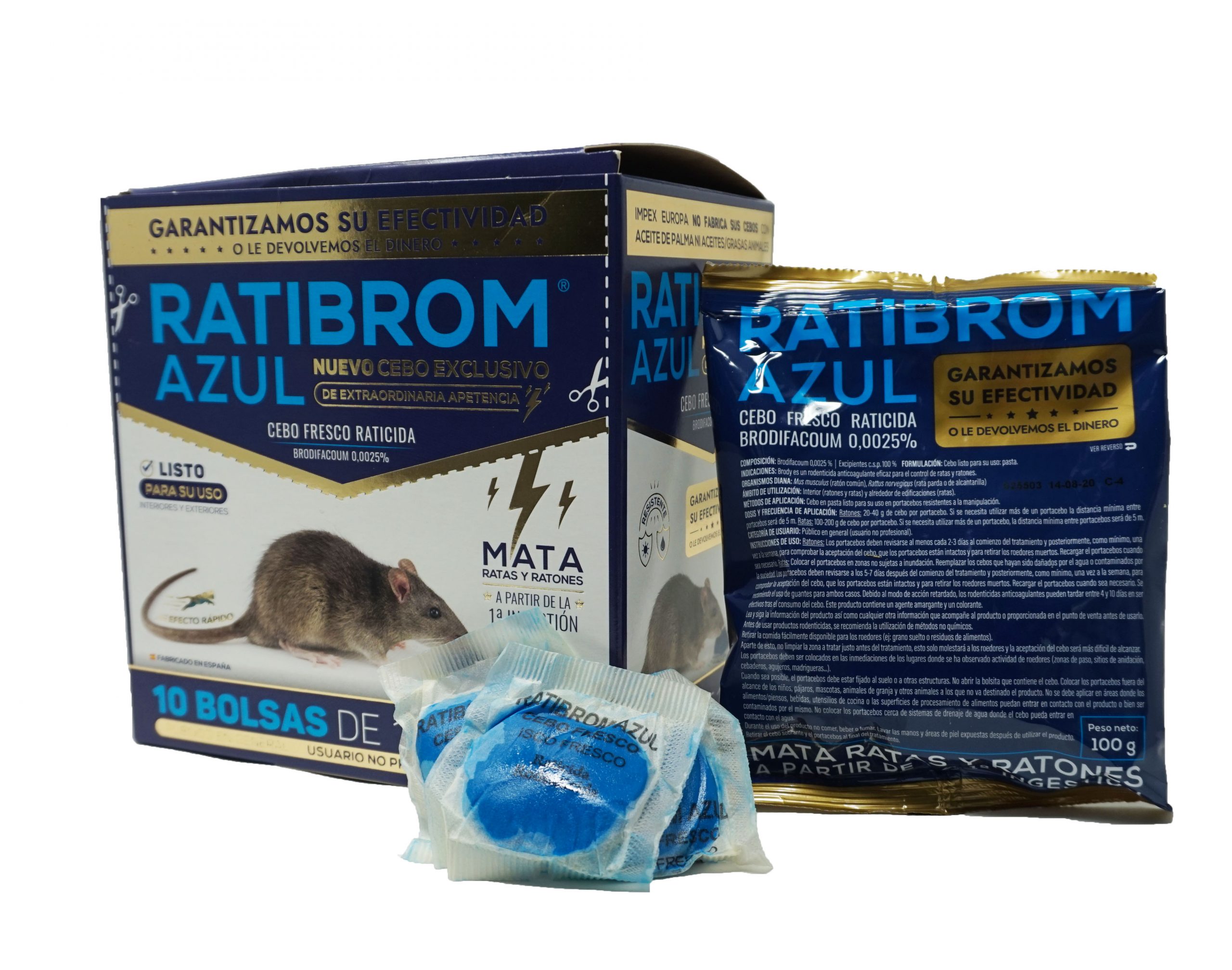 Ratibrom 3 Veneno Para Ratas En Óvulos De Parafina - 1 Kg + 200 Gr