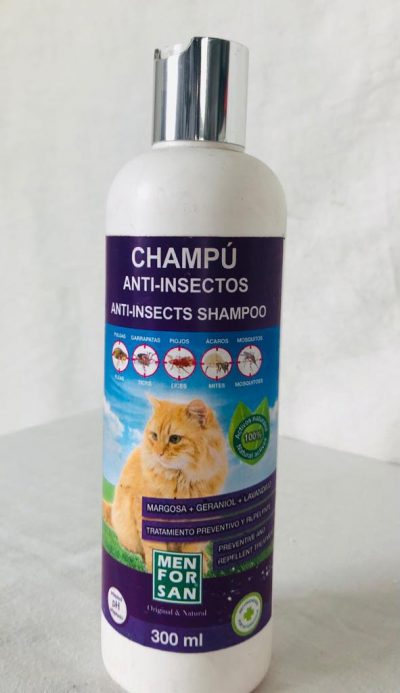 Champo para gatos anti-insectos